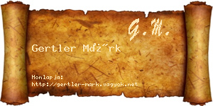 Gertler Márk névjegykártya